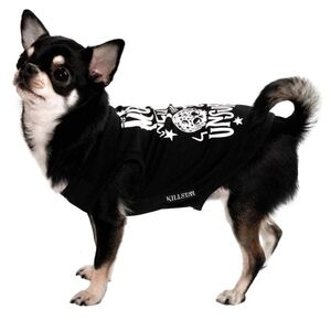 Killstar “Full Moon” Pet Vest Hoodie – Black Jersey Cotton XL w/ Graphic Print